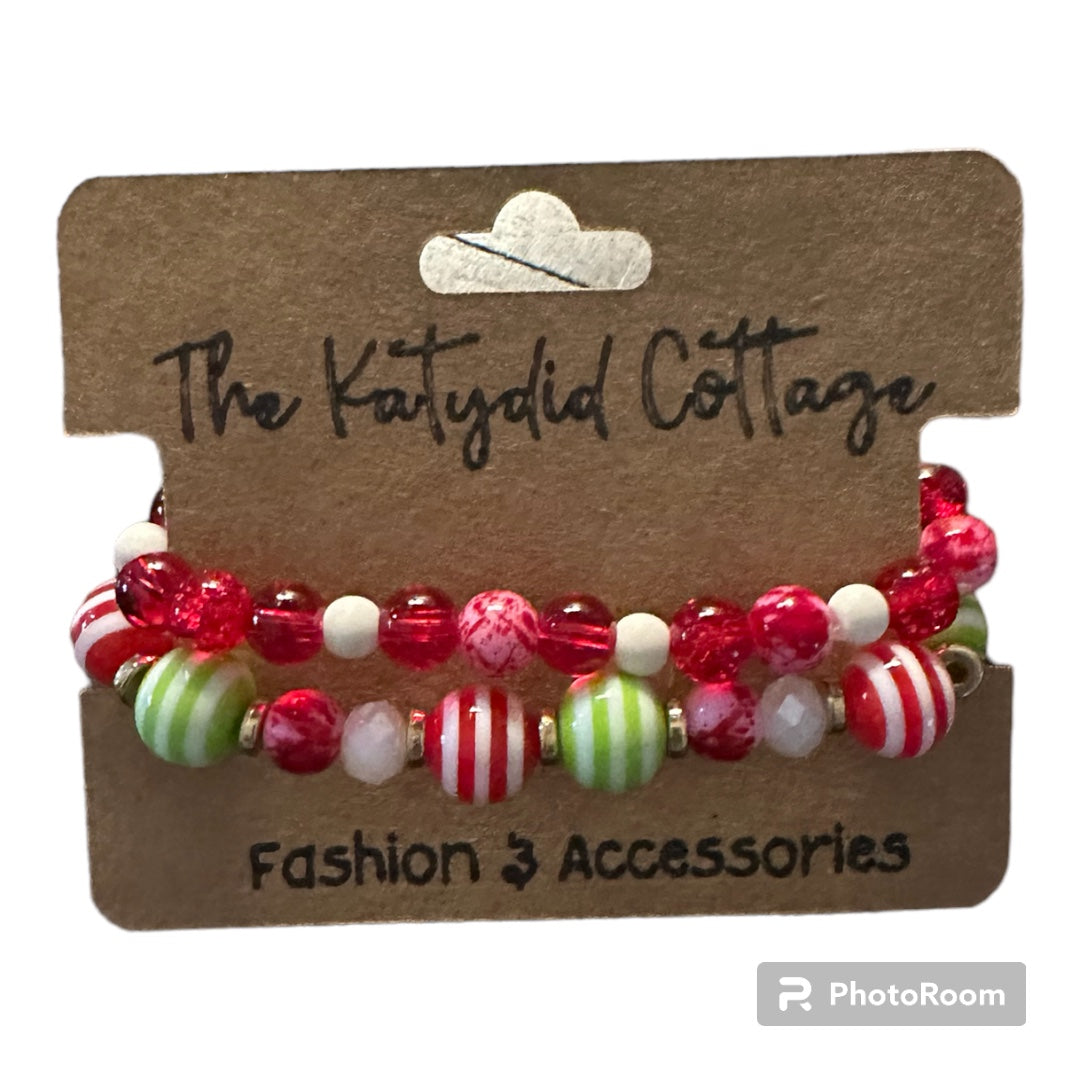 Candy Cane Christmas Bracelet