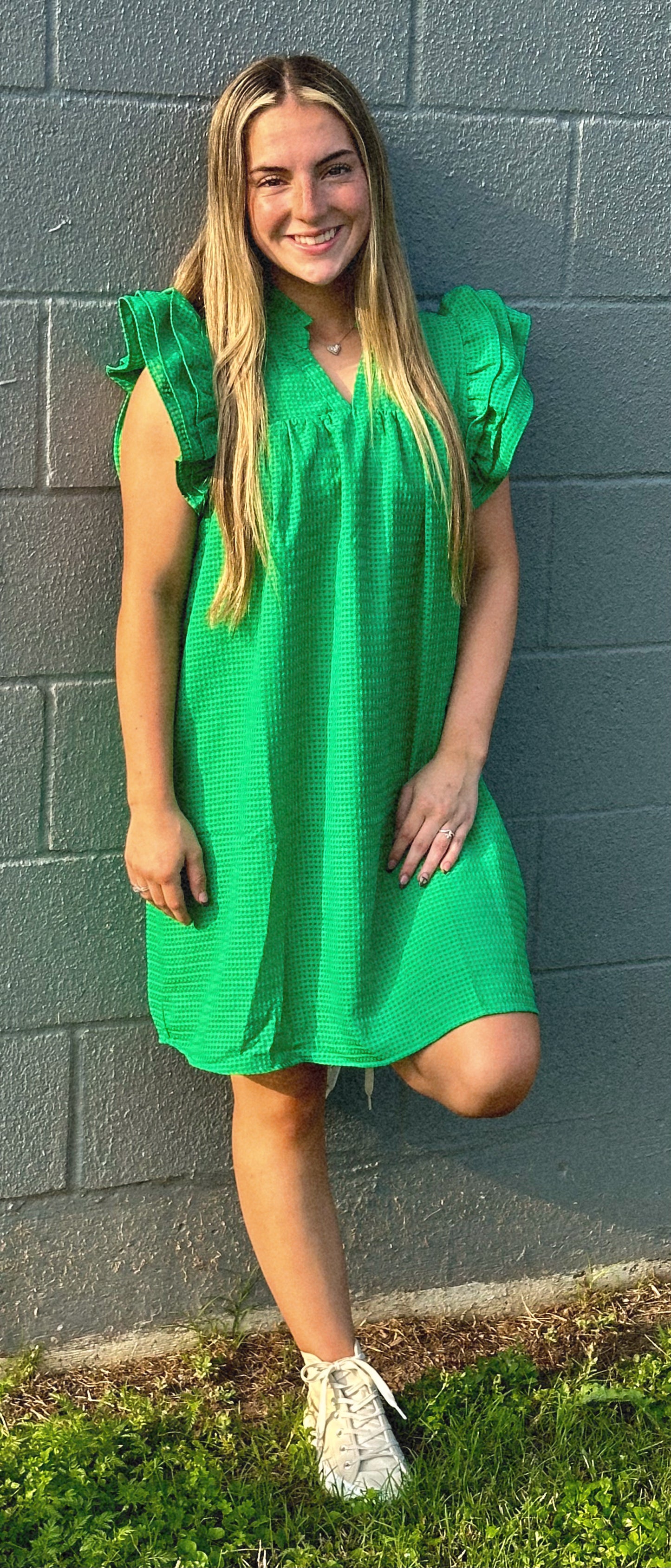 Kelly Ruffle Sleeve Dress