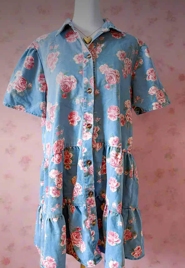 Jenny Floral Denim Dress