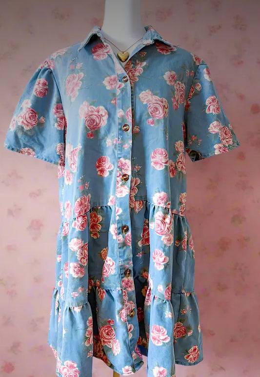 Jenny Floral Denim Dress